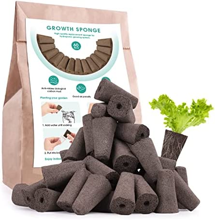60 Pack Replacement Grow Sponges, Seed Pod Kit Seed Starter Pods Hydroponics Sponges Grow Sponges for Hydroponics Root Growth Sponges Refill Pods for Hydroponic Growing System Indoor Garden, Square 1 hydroponics reflection paper