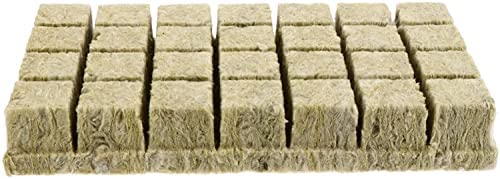 1.5 inch Rockwool/Stonewool Grow Cubes Starter Sheets for Cuttings, Cloning, Plant Propagation, Seed Starting Hydroponic Grow Media Growing Medium for Vigorous Plant Growth (28, 1.5) 1 hydroponic rockwool