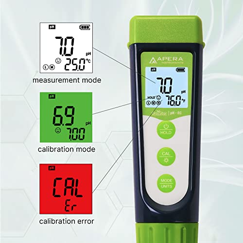 Apera GroStar Series GS4 pH/EC/500ppm/700ppm Combo 5-in-1 Pen Tester Kit (Gen II) with Replaceable Double-Junction pH/EC Probe for Hydroponics Water Quality Testing 5 Apera GroStar Series GS4 pH/EC/500ppm/700ppm Combo 5-in-1 Pen Tester Kit (Gen II) with Replaceable Double-Junction pH/EC Probe for Hydroponics Water Quality Testing - Image 5
