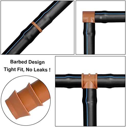 JAYEE 24P Drip Irrigation Fittings Kit for 1/2" Tubing (.600 ID), 17mm Parts- 6 Tees, 6 Couplings, 6 Elbows,6 End Cap Plugs- Barded Connectors for Rain Bird Pipe and Sprinkler Systems (24 Pieces Set) 4 JAYEE 24P Drip Irrigation Fittings Kit for 1/2" Tubing (.600 ID), 17mm Parts- 6 Tees, 6 Couplings, 6 Elbows,6 End Cap Plugs- Barded Connectors for Rain Bird Pipe and Sprinkler Systems (24 Pieces Set) - Image 4