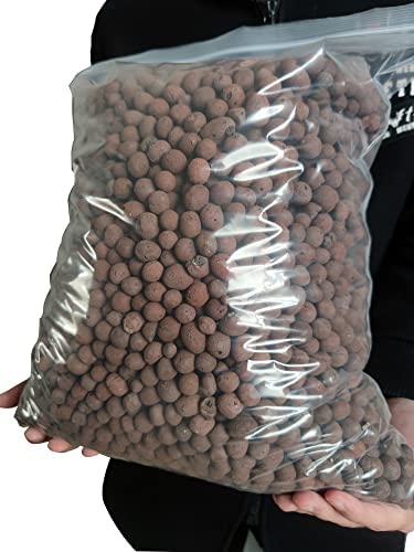 Expanded Clay Pebbles Hydroponic Rocks Organic Ceramsite Grow Media for Horticultural,Orchids,Drainage, Decor Cultivation (0.3-0.5in, 12 LBS) 1 hydroponic growing medium rocks