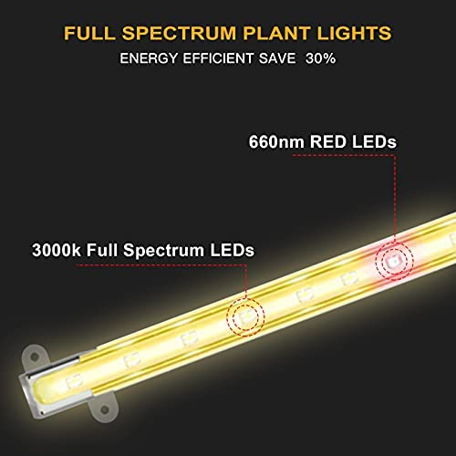 LED Grow Light Strip, 8 Pack Grow Lights for Indoor Plants, 80W Full Spectrum Plant Lights with 4 Dimmable Level, Auto On/Off 3/6/12H Timer, Sunlike Grow Lamp for Seedling Veg Flower Hydroponics 3 LED Grow Light Strip, 8 Pack Grow Lights for Indoor Plants, 80W Full Spectrum Plant Lights with 4 Dimmable Level, Auto On/Off 3/6/12H Timer, Sunlike Grow Lamp for Seedling Veg Flower Hydroponics - Image 3