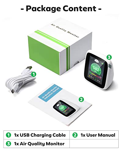 CO2 Carbon Dioxide Detector, 4-in-1 Indoor Air Quality Monitor Portable CO2 Monitor, Tester for Carbon Dioxide, Temperature and Relative Humidity, CO2 Meter with Alarm, for Grow Tents, Homes, Cars 8 CO2 Carbon Dioxide Detector, 4-in-1 Indoor Air Quality Monitor Portable CO2 Monitor, Tester for Carbon Dioxide, Temperature and Relative Humidity, CO2 Meter with Alarm, for Grow Tents, Homes, Cars - Image 8