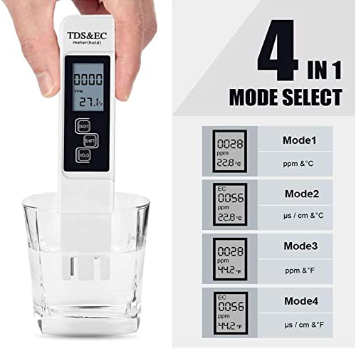 3 in 1 TDS EC Temperature Meter Pen, Digital Water Tester Kit PPM EC Meter for Drinking Water Hydroponics Aquarium RO System and Pool 7 3 in 1 TDS EC Temperature Meter Pen, Digital Water Tester Kit PPM EC Meter for Drinking Water Hydroponics Aquarium RO System and Pool - Image 7