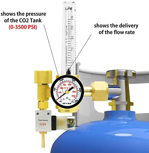 OYHBO CO2 Regulator with Solenoid Valve Emitter System Hydroponics Flowmeter for Indoor Gardening, Grow Room Aquarium 4 OYHBO CO2 Regulator with Solenoid Valve Emitter System Hydroponics Flowmeter for Indoor Gardening, Grow Room Aquarium - Image 4