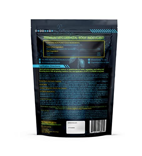 Mycorrhizal Fungi Root Enhancer for Plants - Bigger, Stronger, Healthier Roots, Use in Soil and Mycorrhizae Hydroponic - Super 20X Concentrated - Trifecta Myco Supreme (57 Grams / 2 OZ) 9 Mycorrhizal Fungi Root Enhancer for Plants - Bigger, Stronger, Healthier Roots, Use in Soil and Mycorrhizae Hydroponic - Super 20X Concentrated - Trifecta Myco Supreme (57 Grams / 2 OZ) - Image 9
