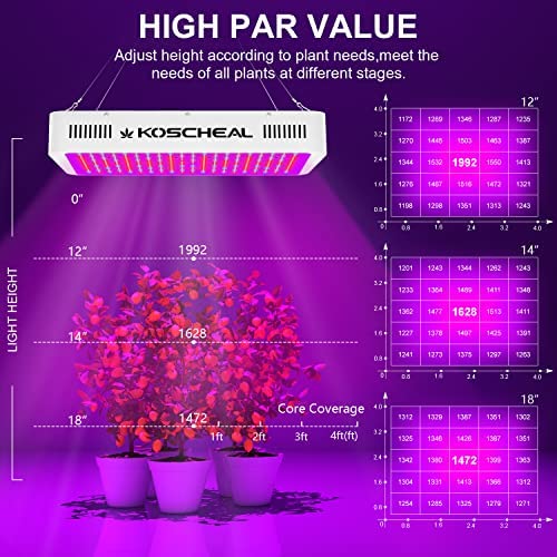 KOSCHEAL 2000W LED Grow Light Full Spectrum with Samsung LM301B and UV LEDs Daisy Chain Grow Lights for Indoor Plants 4 KOSCHEAL 2000W LED Grow Light Full Spectrum with Samsung LM301B and UV LEDs Daisy Chain Grow Lights for Indoor Plants - Image 4