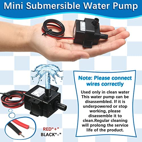 12V Submersible Water Pump 3.6W Fountain Pump 63 Gallons Water Pump with 118" High Lift for Hydroponic Aquarium Fountains Fish Tank (4 Pcs) 4 12V Submersible Water Pump 3.6W Fountain Pump 63 Gallons Water Pump with 118" High Lift for Hydroponic Aquarium Fountains Fish Tank (4 Pcs) - Image 4