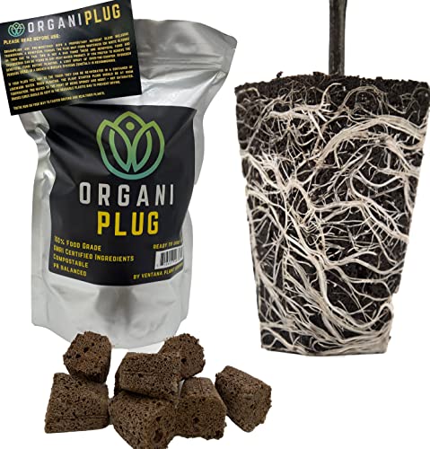 VPS OrganiPlug Hydroponic Seed Starter Plugs - 100 PK Rapid Root Starter Pods for Plant Cloning Plugs - Seed Growing Plugs for Cuttings - Fits Standard Tray 1 hydroponic growing medium rocks