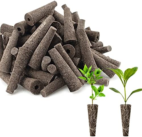 POUYRBA Grow Sponges, 80pcs Brown Peat Soil Hydroponic Sponges Rock Wool for Hydroponic Growing Hydroponic Pods for Breeding Seeds 1 hydroponic growing medium rocks