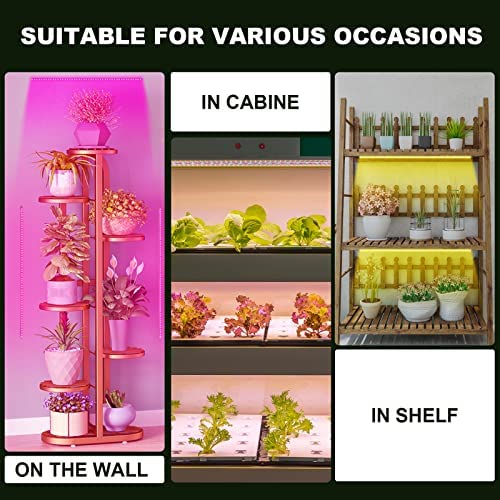 LED Grow Light Strips for Indoor Plants, 4Pack Full Spectrum Sunlike Plant Grow Light with Auto ON & Off Timer 144 LED/10 Dimmable Level/4 Switch Mode Seedling Hydroponics Succulent Winter Plants 4 LED Grow Light Strips for Indoor Plants, 4Pack Full Spectrum Sunlike Plant Grow Light with Auto ON & Off Timer 144 LED/10 Dimmable Level/4 Switch Mode Seedling Hydroponics Succulent Winter Plants - Image 4