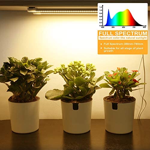 Mosthink LED Plant Grow Light Strips Full Spectrum for Indoor Plants with Auto ON/Off Timer, 48 LEDs / 4 Dimmable Levels, Sunlike Grow Lamp for Hydroponics Succulent, 2 Pack 3 Mosthink LED Plant Grow Light Strips Full Spectrum for Indoor Plants with Auto ON/Off Timer, 48 LEDs / 4 Dimmable Levels, Sunlike Grow Lamp for Hydroponics Succulent, 2 Pack - Image 3