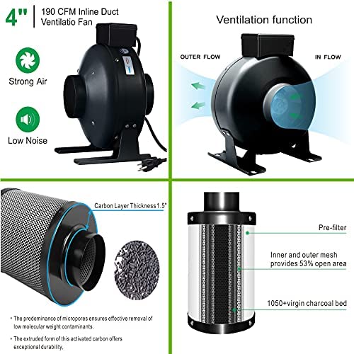 TopoGrow Hydroponic Growing Tents Kit Complete AlphaPar AQ300 LED Grow Light Lamp Full-Spectrum, 32"X32"X63"Indoor Grow Tent, 4" Ventilation Kit with Accessories for Plant Growing 4 TopoGrow Hydroponic Growing Tents Kit Complete AlphaPar AQ300 LED Grow Light Lamp Full-Spectrum, 32"X32"X63"Indoor Grow Tent, 4" Ventilation Kit with Accessories for Plant Growing - Image 4