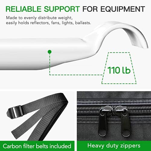iPower Grow Tent Kit Complete AL600W Full Spectrum LED Plant Light Lamp Indoor Hydroponics 24"x24"x36" Greenhouse Combo with 4" Fan Filter Ventilation, System Setup Package for Veg Flower 9 iPower Grow Tent Kit Complete AL600W Full Spectrum LED Plant Light Lamp Indoor Hydroponics 24"x24"x36" Greenhouse Combo with 4" Fan Filter Ventilation, System Setup Package for Veg Flower - Image 9