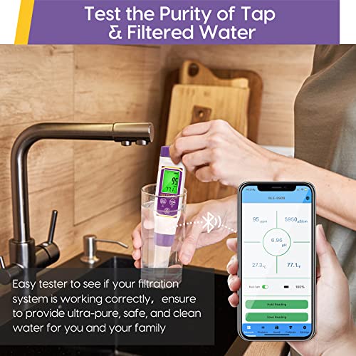 CIZTADA Smart PH Tester for Water Hydroponics Digital PH EC TDS Meter with ATC High Accuracy Multi-Functional Water Tester for Indoor Plant Grow, DWC, Wine, Pools& Spas and Aquariums 5 CIZTADA Smart PH Tester for Water Hydroponics Digital PH EC TDS Meter with ATC High Accuracy Multi-Functional Water Tester for Indoor Plant Grow, DWC, Wine, Pools& Spas and Aquariums - Image 5