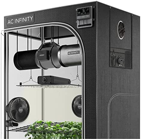 AC Infinity Advance Grow System 4x4, 4-Plant Kit, WiFi-Integrated Grow Tent Kit, Automate Ventilation, Circulation, Schedule Full Spectrum Samsung LM301B LED Grow Light, 2000D Mylar Tent 1 hydroponic grow tents