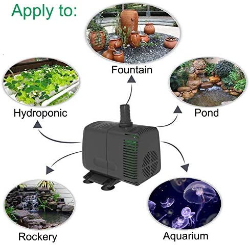 Knifel Submersible Pump 880GPH Ultra Quiet with Dry Burning Protection 10.2ft High Lift for Fountains, Hydroponics, Ponds, Aquariums & More……………… 6 Knifel Submersible Pump 880GPH Ultra Quiet with Dry Burning Protection 10.2ft High Lift for Fountains, Hydroponics, Ponds, Aquariums & More……………… - Image 6