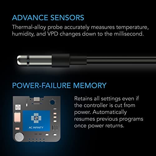 AC Infinity Controller 69 PRO, Smart Environmental Controller with Temperature, Humidity, VPD, Timer, Cycle, Schedule Controls, for Grow Tent Cooling Ventilation Lighting (Bluetooth + WiFi) 5 AC Infinity Controller 69 PRO, Smart Environmental Controller with Temperature, Humidity, VPD, Timer, Cycle, Schedule Controls, for Grow Tent Cooling Ventilation Lighting (Bluetooth + WiFi) - Image 5
