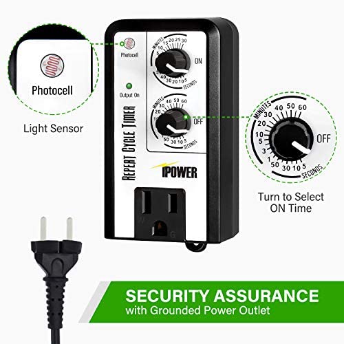 iPower Short Period Repeat Intermittent 3 Cycle Mode Interval Timer for Day, Night, 24 Hour, Black 3 iPower Short Period Repeat Intermittent 3 Cycle Mode Interval Timer for Day, Night, 24 Hour, Black - Image 3