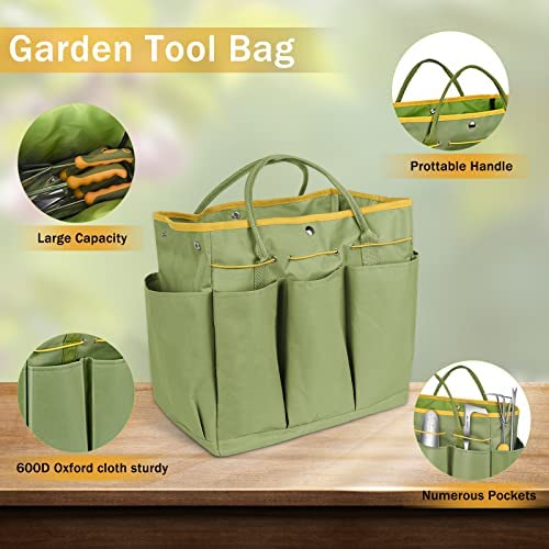 Garden Tool Set, WisaKey 9 Piece Stainless Steel Heavy Duty Green Gardening Tools with Non-Slip Ergonomic Handle, Durable Garden Tool Bag, Ideal Gardening Hand Tools, Gardening Gifts for Women and Men 6 Garden Tool Set, WisaKey 9 Piece Stainless Steel Heavy Duty Green Gardening Tools with Non-Slip Ergonomic Handle, Durable Garden Tool Bag, Ideal Gardening Hand Tools, Gardening Gifts for Women and Men - Image 6