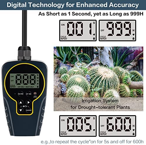 Techbee 1 s to 999 h Short/Long On-Off Interval Repeat Cycle Timer Plug Outlet with Countdown and Light Sensor, Waterproof for Outdoor (15A 3/4HP) 2 Techbee 1 s to 999 h Short/Long On-Off Interval Repeat Cycle Timer Plug Outlet with Countdown and Light Sensor, Waterproof for Outdoor (15A 3/4HP) - Image 2