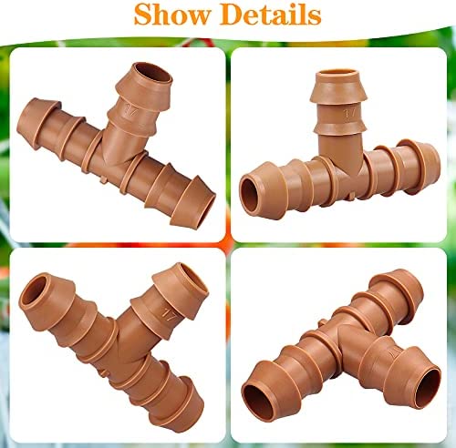 JOYPRO 24 Pieces Drip Irrigation Barbed Tee Fittings for 1/2” Tubing (0.600”ID) - Drip Tees (17mm) Irrigation Tubing Connectors for Drip Sprinkler Garden Lawn Systems 4 JOYPRO 24 Pieces Drip Irrigation Barbed Tee Fittings for 1/2” Tubing (0.600”ID) - Drip Tees (17mm) Irrigation Tubing Connectors for Drip Sprinkler Garden Lawn Systems - Image 4