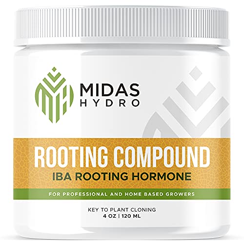 Rooting Gel for Cuttings – IBA Rooting Hormone - Cloning Gel for Strong Clones - Key to Plant Cloning - Midas Products Rooting Gel Hormone for Cuttings 4oz - for Professional and Home Based Growers 1 hydroponic cloning solution