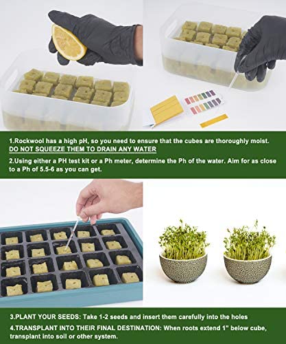 BIOMAND 1.2” Rockwool Starter Plugs for Hydroponics, Rockwool Grow Cubes, 3 Sheets of 36 Plugs, 108 Plugs Total 4 BIOMAND 1.2” Rockwool Starter Plugs for Hydroponics, Rockwool Grow Cubes, 3 Sheets of 36 Plugs, 108 Plugs Total - Image 4