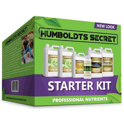 Humboldts Secret Starter Kit Pack – World's Best Indoor & Outdoor Plant Fertilizer and Nutrient System: Base A & B – Golden Tree – Flower Stacker – Plant Enzymes – CalMag & Iron 1 hydroponic additives