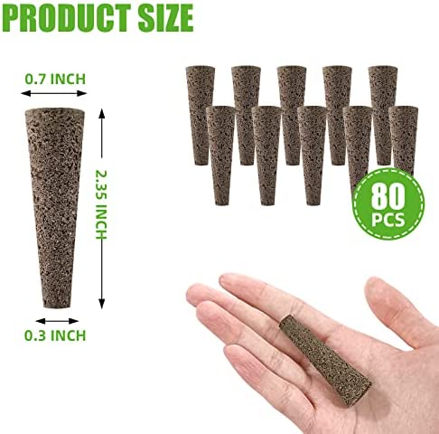 POUYRBA Grow Sponges, 80pcs Brown Peat Soil Hydroponic Sponges Rock Wool for Hydroponic Growing Hydroponic Pods for Breeding Seeds 2 POUYRBA Grow Sponges, 80pcs Brown Peat Soil Hydroponic Sponges Rock Wool for Hydroponic Growing Hydroponic Pods for Breeding Seeds - Image 2
