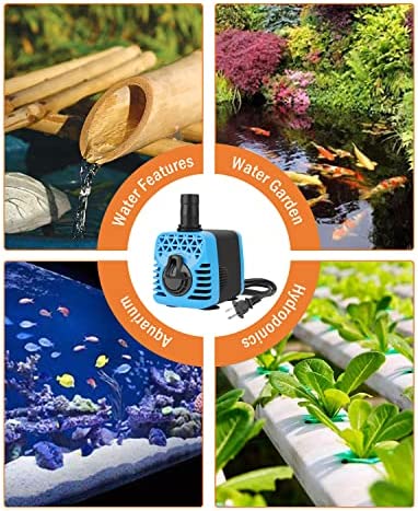 Kulife 210GPH Submersible Water Pumps (800L/H, 10W) Fountain Pump Pond Pump Aquarium Water Pump with Flow Control and Hose for Fish Tank, Fountain, Waterfall, Filtration, Water feature, Hydroponics 7 Kulife 210GPH Submersible Water Pumps (800L/H, 10W) Fountain Pump Pond Pump Aquarium Water Pump with Flow Control and Hose for Fish Tank, Fountain, Waterfall, Filtration, Water feature, Hydroponics - Image 7