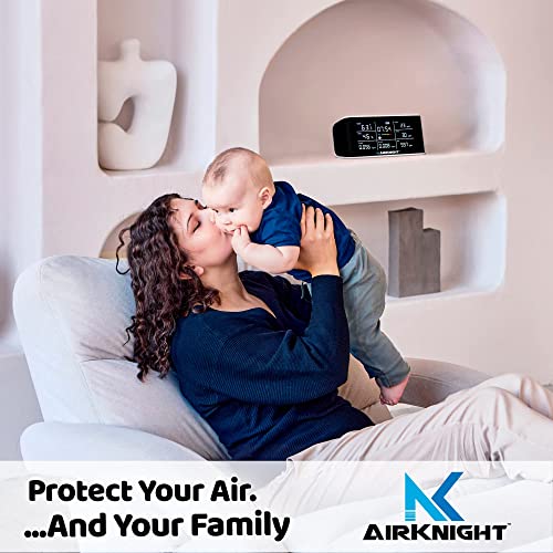 AirKnight 9-in-1 Indoor Air Quality Monitor Indoor Portable CO2 Monitor | VOC Sensor | Formaldehyde Detector AQI PM2.5 + 4 More Home Monitoring | Air Quality Tester - Confined Space Clean Air Monitor 2 AirKnight 9-in-1 Indoor Air Quality Monitor Indoor Portable CO2 Monitor | VOC Sensor | Formaldehyde Detector AQI PM2.5 + 4 More Home Monitoring | Air Quality Tester - Confined Space Clean Air Monitor - Image 2