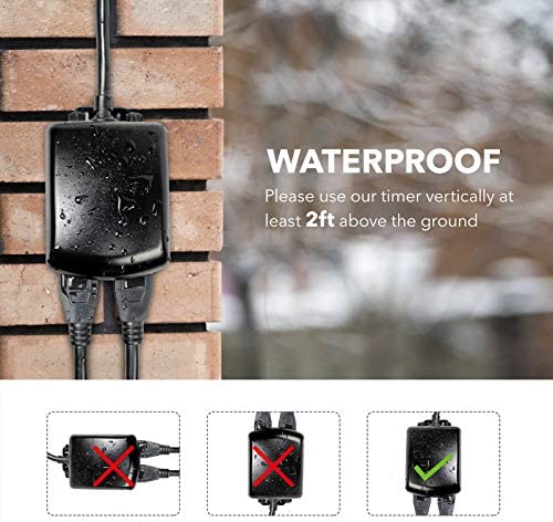 BN-LINK 7 Day Outdoor Heavy Duty Digital Programmable Timer, Dual Outlet, Weatherproof, 1875W 1/2HP 5 BN-LINK 7 Day Outdoor Heavy Duty Digital Programmable Timer, Dual Outlet, Weatherproof, 1875W 1/2HP - Image 5
