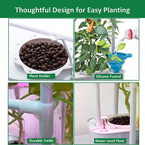 eSuperegrow Hydroponics Growing System,Smart Hydroponic Gardening System with LED Grow Light,Indoor Garden Hydroponic Herb Grow Kit with Climbing Trellis for Short Tomato,Basil,Pepper,Cucumber 5 eSuperegrow Hydroponics Growing System,Smart Hydroponic Gardening System with LED Grow Light,Indoor Garden Hydroponic Herb Grow Kit with Climbing Trellis for Short Tomato,Basil,Pepper,Cucumber - Image 5
