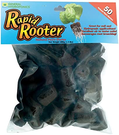 General Hydroponics Rapid Rooter, Starter Plug for Seeds or Cuttings, Great for Soil or Hydroponics Growing System, 50 Plugs 1 hydroponic cloning solution