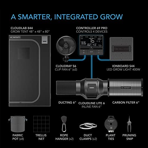 AC Infinity Advance Grow System 4x4, 4-Plant Kit, WiFi-Integrated Grow Tent Kit, Automate Ventilation, Circulation, Schedule Full Spectrum Samsung LM301B LED Grow Light, 2000D Mylar Tent 2 AC Infinity Advance Grow System 4x4, 4-Plant Kit, WiFi-Integrated Grow Tent Kit, Automate Ventilation, Circulation, Schedule Full Spectrum Samsung LM301B LED Grow Light, 2000D Mylar Tent - Image 2