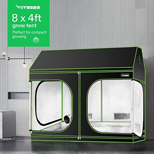 VIVOSUN R846 4x8 Grow Tent, 96"x48"x72" Roof Cube Tent with Observation Window and Floor Tray for Hydroponics Indoor Plant for VS4000/VSF4300 8 VIVOSUN R846 4x8 Grow Tent, 96"x48"x72" Roof Cube Tent with Observation Window and Floor Tray for Hydroponics Indoor Plant for VS4000/VSF4300 - Image 8