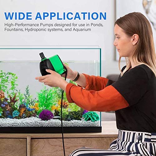Simple Deluxe 10ft High Lift 800GPH 24W Submersible Pump (3000L/H) with 3 Size Nozzles for Fish Tank, Pond, Aquarium, Statuary, Hydroponics, Fountain, Green 8 Simple Deluxe 10ft High Lift 800GPH 24W Submersible Pump (3000L/H) with 3 Size Nozzles for Fish Tank, Pond, Aquarium, Statuary, Hydroponics, Fountain, Green - Image 8