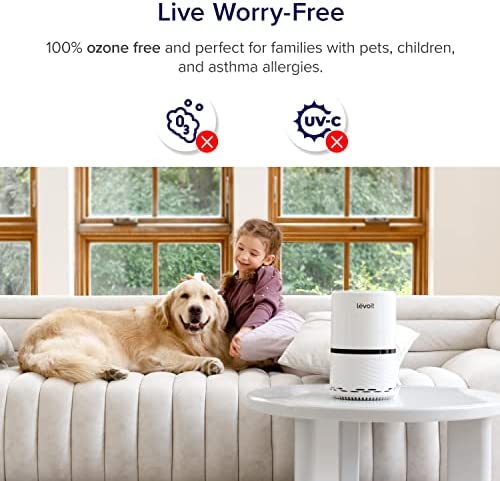 LEVOIT Air Purifiers for Home, H13 True HEPA Filter for Smoke, Dust, Mold, and Pollen in Bedroom, Ozone Free, Filtration System Odor Eliminators for Office with Optional Night Light, 1 Pack, White 3 LEVOIT Air Purifiers for Home, H13 True HEPA Filter for Smoke, Dust, Mold, and Pollen in Bedroom, Ozone Free, Filtration System Odor Eliminators for Office with Optional Night Light, 1 Pack, White - Image 3
