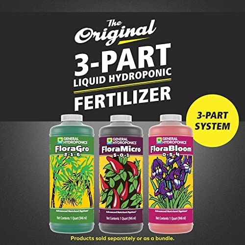 General Hydroponics Flora Series: FloraMicro, FloraBloom, FloraGro - 3-Part Hydroponic Nutrient System, 1 qt. Bottles 2 General Hydroponics Flora Series: FloraMicro, FloraBloom, FloraGro - 3-Part Hydroponic Nutrient System, 1 qt. Bottles - Image 2