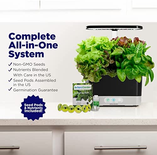 AeroGarden Harvest with Gourmet Herb Seed Pod Kit - Hydroponic Indoor Garden, Black 8 AeroGarden Harvest with Gourmet Herb Seed Pod Kit - Hydroponic Indoor Garden, Black - Image 8