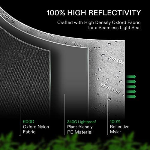 VIVOSUN R846 4x8 Grow Tent, 96"x48"x72" Roof Cube Tent with Observation Window and Floor Tray for Hydroponics Indoor Plant for VS4000/VSF4300 2 VIVOSUN R846 4x8 Grow Tent, 96"x48"x72" Roof Cube Tent with Observation Window and Floor Tray for Hydroponics Indoor Plant for VS4000/VSF4300 - Image 2