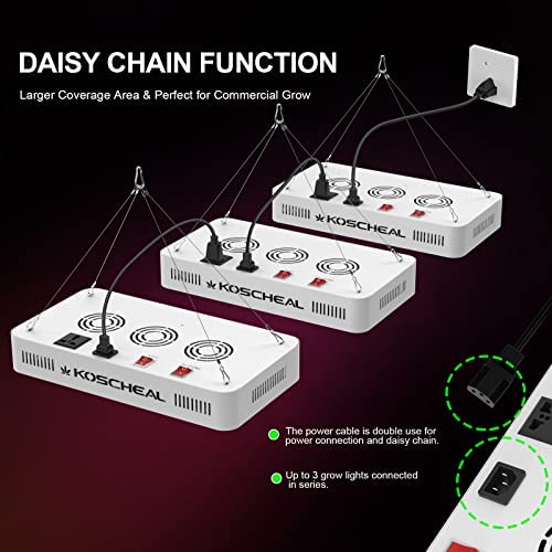 KOSCHEAL 2000W LED Grow Light Full Spectrum with Samsung LM301B and UV LEDs Daisy Chain Grow Lights for Indoor Plants 2 KOSCHEAL 2000W LED Grow Light Full Spectrum with Samsung LM301B and UV LEDs Daisy Chain Grow Lights for Indoor Plants - Image 2