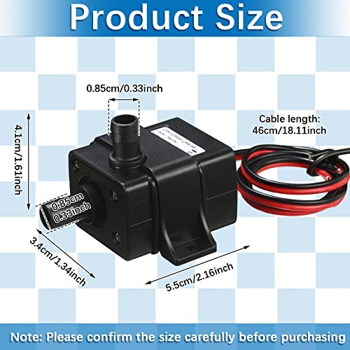 12V Submersible Water Pump 3.6W Fountain Pump 63 Gallons Water Pump with 118" High Lift for Hydroponic Aquarium Fountains Fish Tank (4 Pcs) 2 12V Submersible Water Pump 3.6W Fountain Pump 63 Gallons Water Pump with 118" High Lift for Hydroponic Aquarium Fountains Fish Tank (4 Pcs) - Image 2