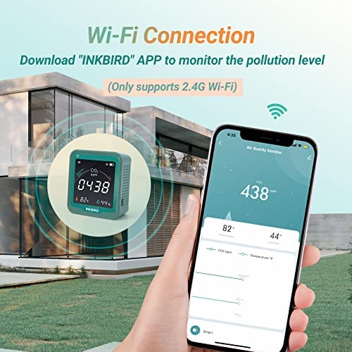 INKBIRD WiFi Indoor Air Quality Monitor, CO2 Detector, Accurate NDIR Sensor, Temperature and Relative Humidity, Indoor CO2 Meter with Data Logger, for Cars, Wine Cellars, Grow Tents, Homes (INK-CO2W). 3 INKBIRD WiFi Indoor Air Quality Monitor, CO2 Detector, Accurate NDIR Sensor, Temperature and Relative Humidity, Indoor CO2 Meter with Data Logger, for Cars, Wine Cellars, Grow Tents, Homes (INK-CO2W). - Image 3