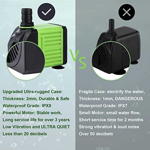 Aysoner Submersible Fountain Water Pump: 550GPH 30W Adjustable Ultra Quiet Small Pond Pump with 6ft Power Cord for Aquarium Fish Tank | Outdoor Waterfall | Statuary | Hydroponics 3 Aysoner Submersible Fountain Water Pump: 550GPH 30W Adjustable Ultra Quiet Small Pond Pump with 6ft Power Cord for Aquarium Fish Tank | Outdoor Waterfall | Statuary | Hydroponics - Image 3