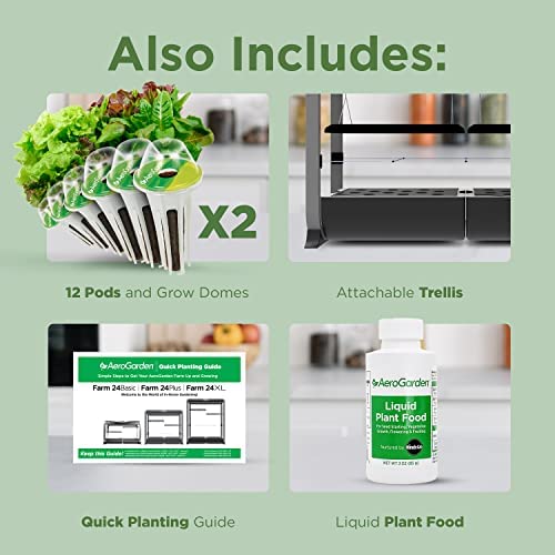AeroGarden Farm 24Basic with Salad Bar Seed Pod Kit - Indoor Garden with LED Grow Light, Black 4 AeroGarden Farm 24Basic with Salad Bar Seed Pod Kit - Indoor Garden with LED Grow Light, Black - Image 4