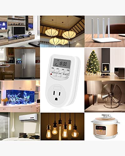 NICREW Outlet Timer, 24 Hours Programmable and Plug in Timer for Electrical Outlets Indoor, Digital Timer for Aquarium Light and Lamp, 15A / 1800W 6 NICREW Outlet Timer, 24 Hours Programmable and Plug in Timer for Electrical Outlets Indoor, Digital Timer for Aquarium Light and Lamp, 15A / 1800W - Image 6