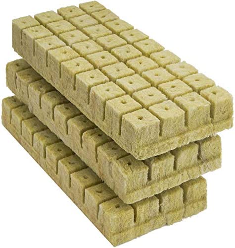 BIOMAND 1.2” Rockwool Starter Plugs for Hydroponics, Rockwool Grow Cubes, 3 Sheets of 36 Plugs, 108 Plugs Total 1 hydroponic rockwool