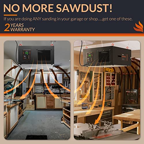 Purisystems 3-Speed Remote Air Filtration System, PuriCare 1100 Hanging Air Filter w/RF Remote for Woodworking, Garage Air Purifier, Shop Dust Collector, up to 1100 sq. ft (1100 CFM) 5 Purisystems 3-Speed Remote Air Filtration System, PuriCare 1100 Hanging Air Filter w/RF Remote for Woodworking, Garage Air Purifier, Shop Dust Collector, up to 1100 sq. ft (1100 CFM) - Image 5